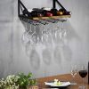 JackCubeDesign MK478A - Wall Mount Wine Rack with Glass Holder (Wood)