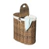 Seville Classics Handwoven Oval Double Laundry Hamper, Original 18-Inch, Mocha