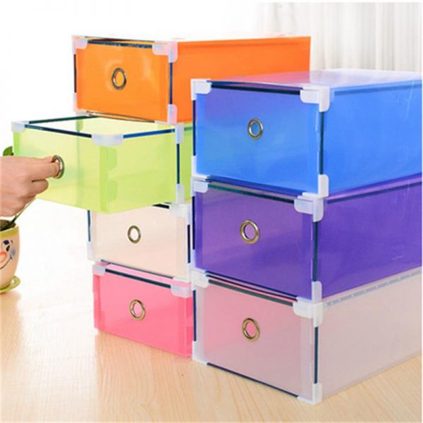NEW5PCS Eco-Friendly Shoe Storage Box Case Transparent Plastic Storage Box