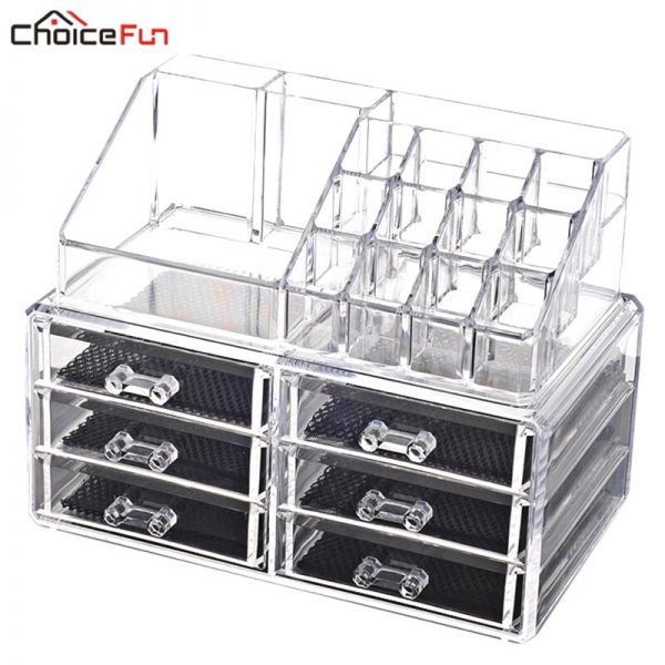 CHOICEFUN Fancy Plastic Stackable Divider Desk Make Up Storage Box