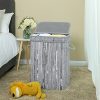 SONGMICS Bamboo Laundry Hamper Storage Basket Foldable Dirty Clothes Box