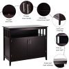 Kitchen Storage Sideboard – Espresso Dining Buffet Server Cabinet with Shelf, Space-Saving Kitchen Organizer