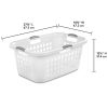 Sterilite 12168006 2 Bushel 71L Ultra Laundry Basket, White w/Titanium handles