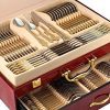 Italian Collection Flatware Wooden Box, Premium Case for Flatware with drawer