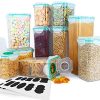 Cereal Container, VERONES Airtight Plastic Storage Containers Perfect for Food Storage Containers Kitchen Storage Containers (1.7 Inch Diameter Round Mouth Not for Big Cereal) 10 Pack