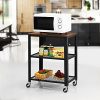 VASAGLE Industrial Serving Cart, 3-Tier Kitchen Utility Cart on Wheels