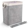 DYD Laundry Basket with Handles Linen Hampers for Laundry Storage Baskets Built-in Lining with Detachable Brackets Well-Holding Upgrade Foldable Laundry Hamper for Toys Clothing Organization