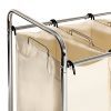 Seville Classics Mobile 3-Bag Heavy-Duty Laundry Hamper Sorter Cart