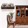 TUORUI Wine Rack Wall Mounted,Wine Glass & Wine Bottle Display Rack