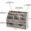 Vintage Rustic Wooden Office Desk Organizer & Mail Rack for Desktop