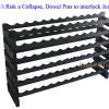 Black, Stackable Modular Wine Rack Stackable Storage Stand Display Shelves