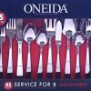 Oneida Mooncrest 45-Piece Flatware Set, Service for 8,Silver,45 Piece