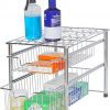 Simple Houseware Stackable 2 Tier Sliding Basket Organizer Drawer, Chrome