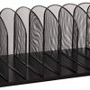 Safco Products Onyx Mesh 8 Sort Vertical Desktop Organizer 3253BL, Black Powder Coat Finish, Durable Steel Mesh Construction, Eco-Friendly