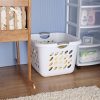 Sterilite 1.5 Bushel/53 Liter Ultra Square Laundry Basket, White Basket w/ Titanium