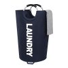121L Extra Large Laundry Basket Collapsible Fabric Laundry Hamper Tall Dorm Laundry Bag with Handles Waterproof Portable Washing Bin Folding Dirty Clothes Basket for Bathroom (XL Dark blue)