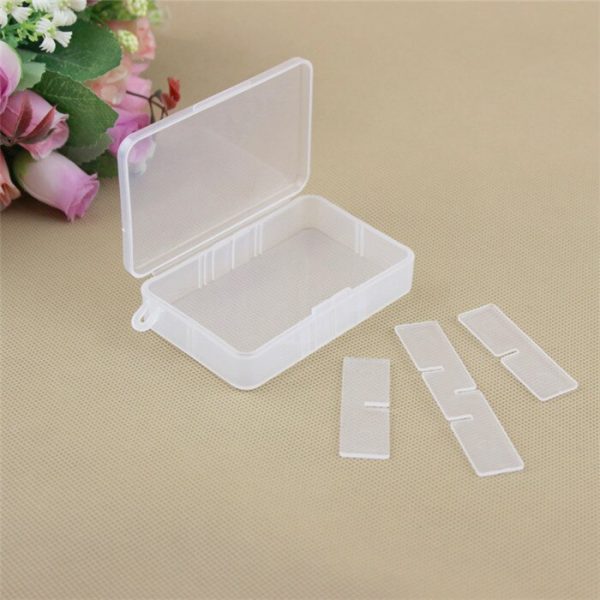 Glossy Rectangle Shape 6 Compartment Storage Box with Removable Divider