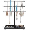 Modern Black Metal 3 Tier Tabletop Bracelet & Necklace Jewelry Organizer