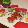 Anchor Hocking Classic Glass Food Storage Containers with Lids, Red, 16-Piece Set