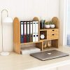Tribesigns Bamboo Desktop Bookshelf Counter Top Bookcase Adjustable