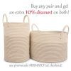 OrganiHaus Cotton Rope Basket | 13” x 18" Tall Blanket Storage Basket