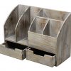 Vintage Rustic Wooden Office Desk Organizer & Book Shelf for Desktop