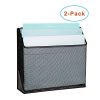 DESIGNA 3 Tiers File Folder Organizer,Mesh Standing File Organizer Black (2 Pack)