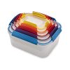 Joseph Joseph 81098 Nest Lock Plastic Food Storage Container Set with Lockable Airtight Leakproof Lids 10-piece Multicolored