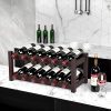 Homfa Bamboo Wine Rack 12 Bottles, 2-Tier Free Standing Stackable Tabletop