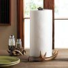 Towel holder table dispenser Rustic Deer antler country statue counter paper