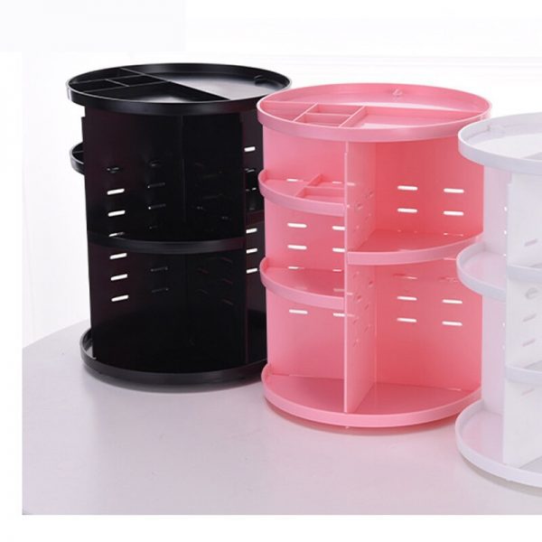 [Video]Fashion 360-degree Rotating Makeup Organizer Box Brush Holder