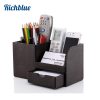 Full PU Leather Pen Pencil Box Holder Case Desk Stationery Organizer Storage