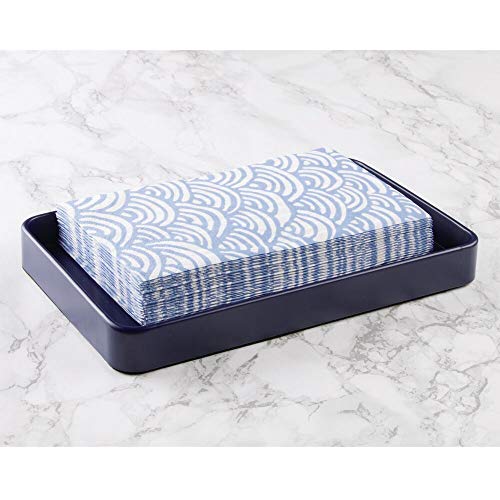mDesign Modern Decorative Metal Guest Hand Towel Storage Tray Dispenser
