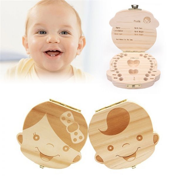 German Deutsch Baby Teeth Box - Personalized Wooden Tooth Storage Organizer for Cherished Memories