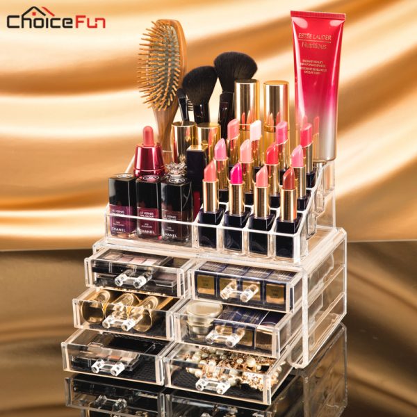 CHOICEFUN Transparent Plastic Home Drawer Desk Desktop Storage Box