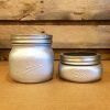 4 Piece Silver Mason Jar Desk Set, Silver mason jar bathroom set