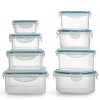 BPA Free Plastic Food Container Set with Locking Lids - Safe for Dishwasher and Freezer - Snap On Lids Keep Food Fresh with Airtight Seal - Home & Kitchen (16 Piece)