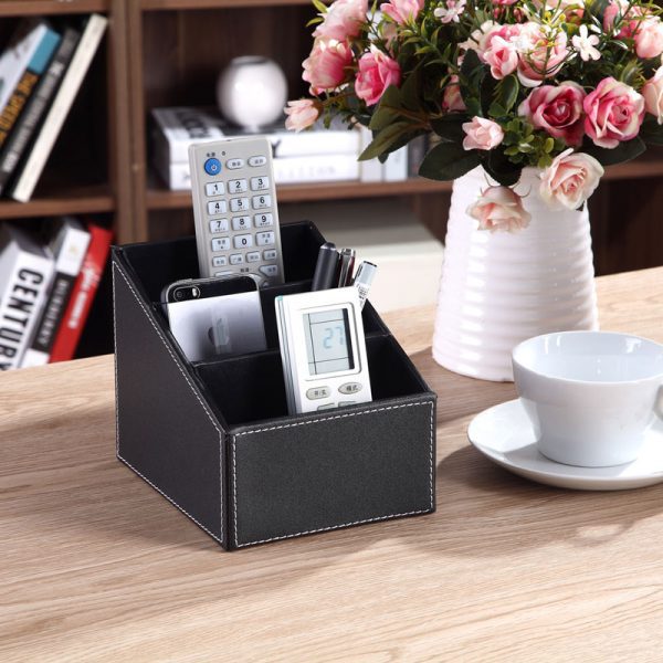 3 Cells Remote Control Holder Makeup Cosmetic Organizer Desk Office