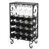 Smartxchoices 16 Bottle Wine Rack Tabletop with Glass Holder