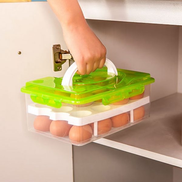 Kitchen Egg Storage Box 24 Grid Egg Box Food Container Organizer Boxes
