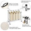 Bonnlo 4-Bag Heavy-Duty Laundry Sorter Cart Rolling Divided Laundry Sorting