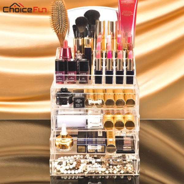 CHOICEFUN Home 4 Drawer Big Clear Lipstick Storage Box Acrilic Transparent