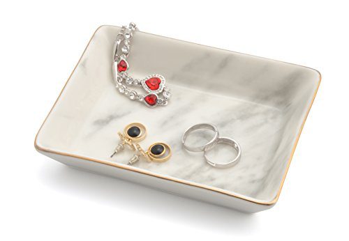 Nordic grey striped marble plate - Ceramic jewelry tray, ring holder, bracelets plate, decor dish - Perfect for holding small jewelries, rings, necklaces, earrings, bracelets, cosmetics etc.