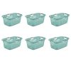 Sterilite 12167906, 2 Bushel 71 L Ultra Laundry Basket, Aqua Chrome with Titanium Handles, 6 Pack