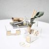 UNIQOOO 5 Count Super Thick Clear Acrylic Gold Finish Stationery Set
