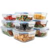 18 Pieces Glass Food Storage Containers with Lids, Glass Meal Prep Containers