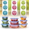 24 Piece Glass Food Storage Containers with Lids + Microwave Covers