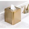 mDesign Modern Square Metal Paper Facial Tissue Box Cover Holder