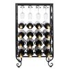 Smartxchoices 16 Bottle Wine Rack Tabletop with Glass Holder