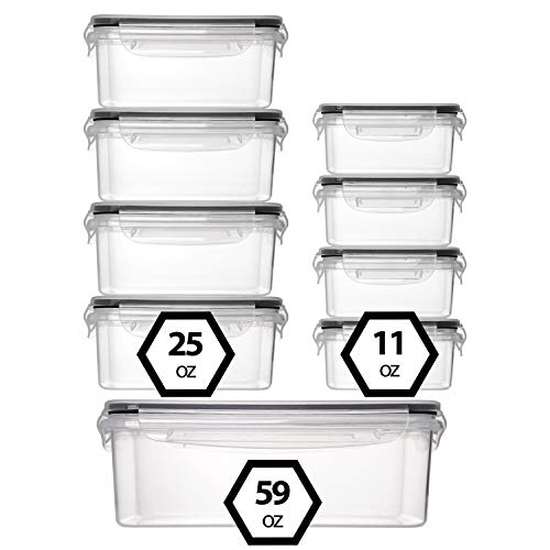 [9-Pack] Food Storage Containers with Lids - Plastic Food Containers